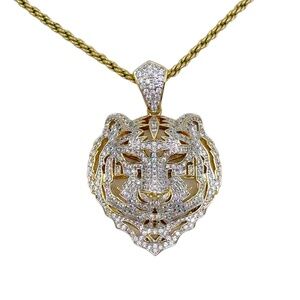 RC Gold filled cubic zirconia tiger pendant - GM741